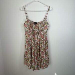 NWOT Trixxi Cream Floral Sundress with Pink & Yellow Blooms Size medium